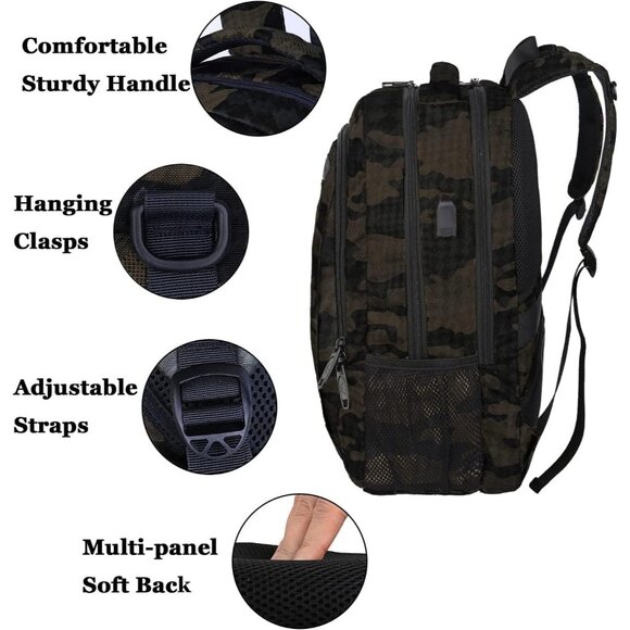 ⚡Matein Men Camouflage Travel Business Anti Theft Slim Sturdy Laptops Backpack - Picture 6 of 9